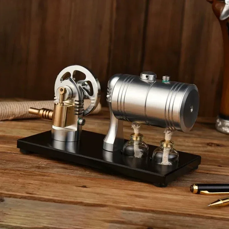 B-M K005 Miniature Steam Engine Boiler Model Metal Startable Heating Boiler Model Assembly Toy Gift Precision Manufacturing