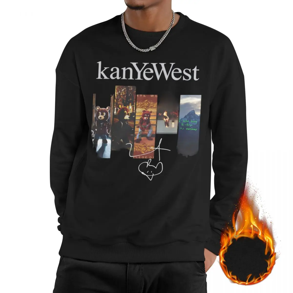 

Kanye West The College Dropout Sweatshirt Fleece-Lined For Men Fashion Sweatshirts Hip Hop Bear Rap Long Sleeve Shirts Hoodie