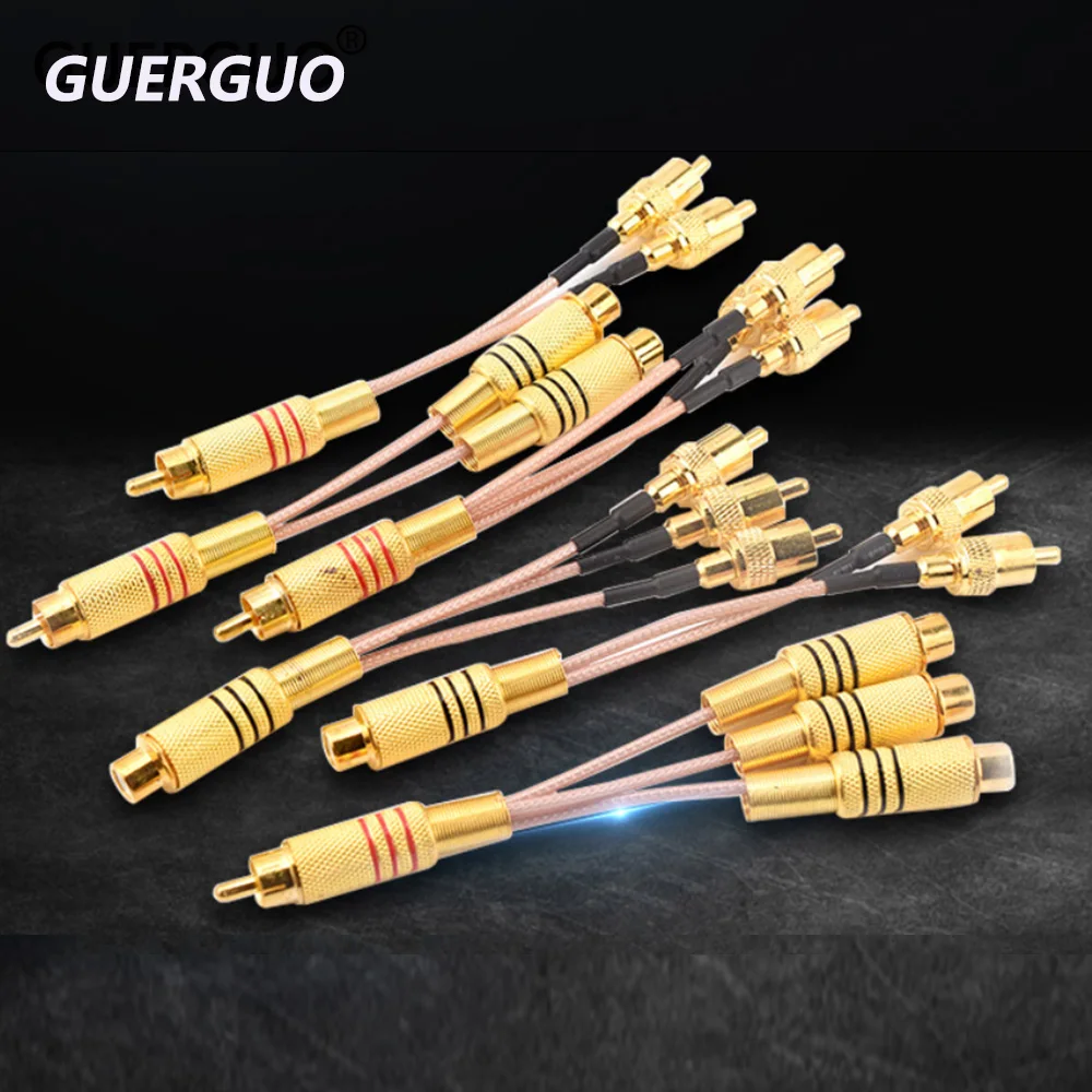 

RG316 Cable RCA Audio Cable 3 way 1 Male to 2 Female RCA Y Splitter Adapter Speaker Amplifier Sound RCA to 2X 3X RCA Male Female