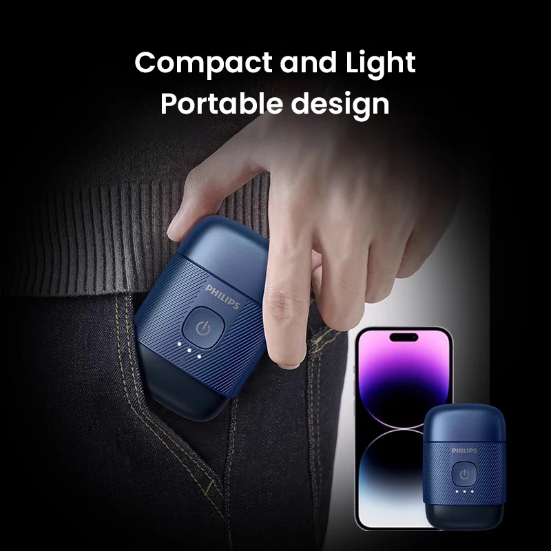 ماكينة حلاقة فيليبس الكهربائية، ماكينة حلاقة كهربائية محمولة، ماكينة حلاقة صغيرة تحميق الرأس وشحن الحلاقة الرطبة والجافة من الفولاذ المقاوم للصدأ #5