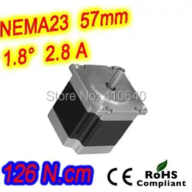 High torque Stepper Motor 23HS22-2804S  L 56 mm Nema 23 with 1.8 deg  2.8 A  126 N.cm and  bipolar 4 lead wires