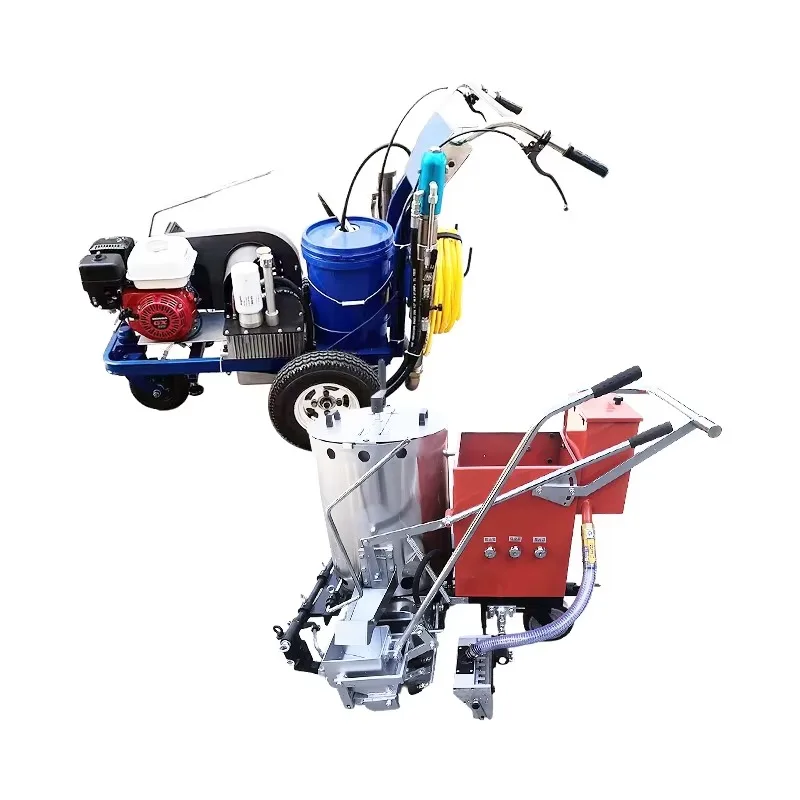 Electric Powered Hand Push Road Marking Machine Operated Paint Line Striper No Noise Environmental Friendly For Indoor Outdoor