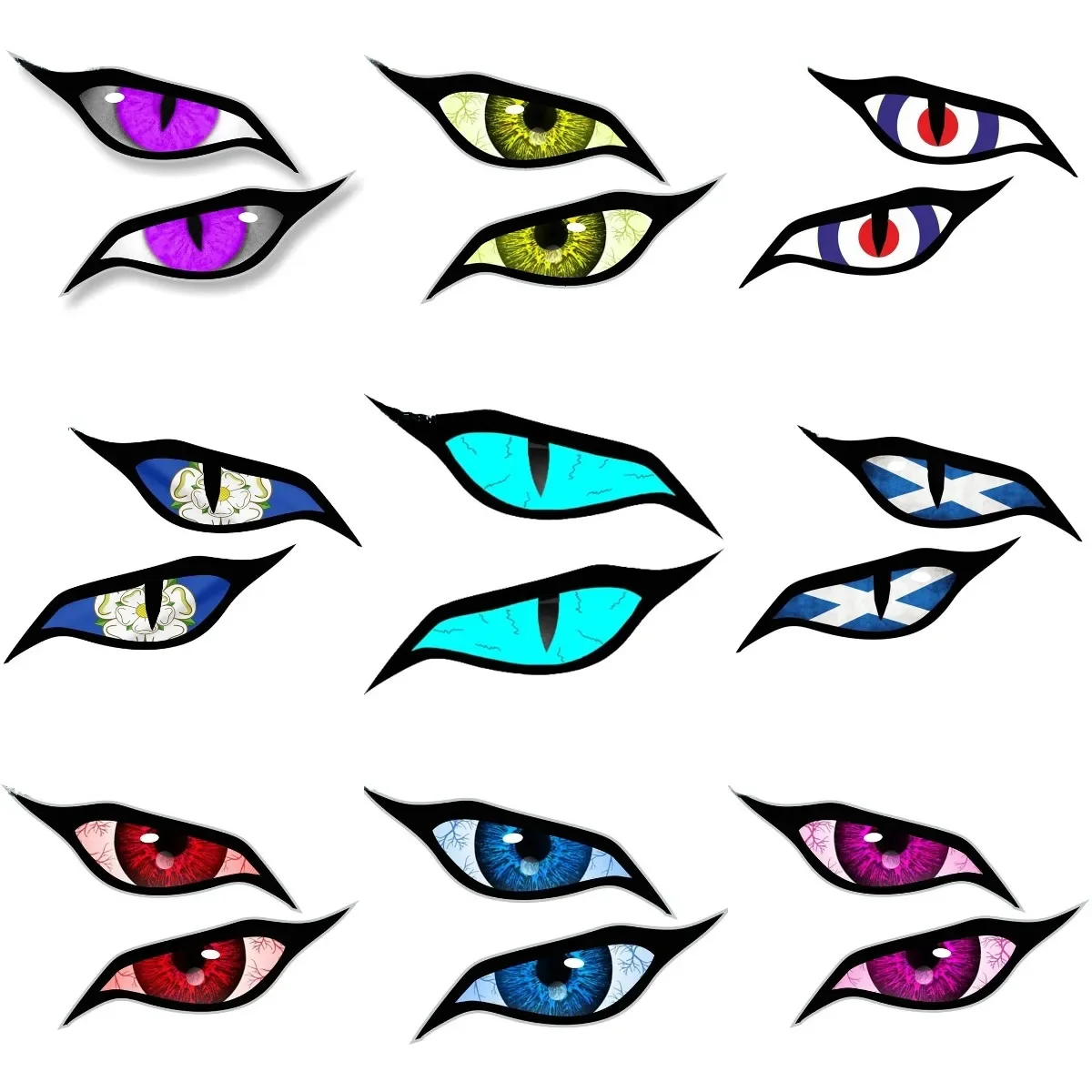 

Evil Eyes Color Creative PVC Waterproof Stickers Accessories for Decorate Car Wall Van Room Bicycle Table Motorcycle Off-road