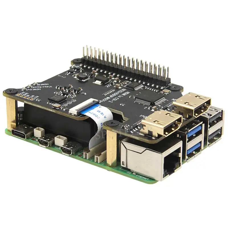 

Raspberry Pi 5 X1301 HDMI-CSI-2 Shield 1080P при 60 кадров в секунду, аудио и видео также для 4B/3B