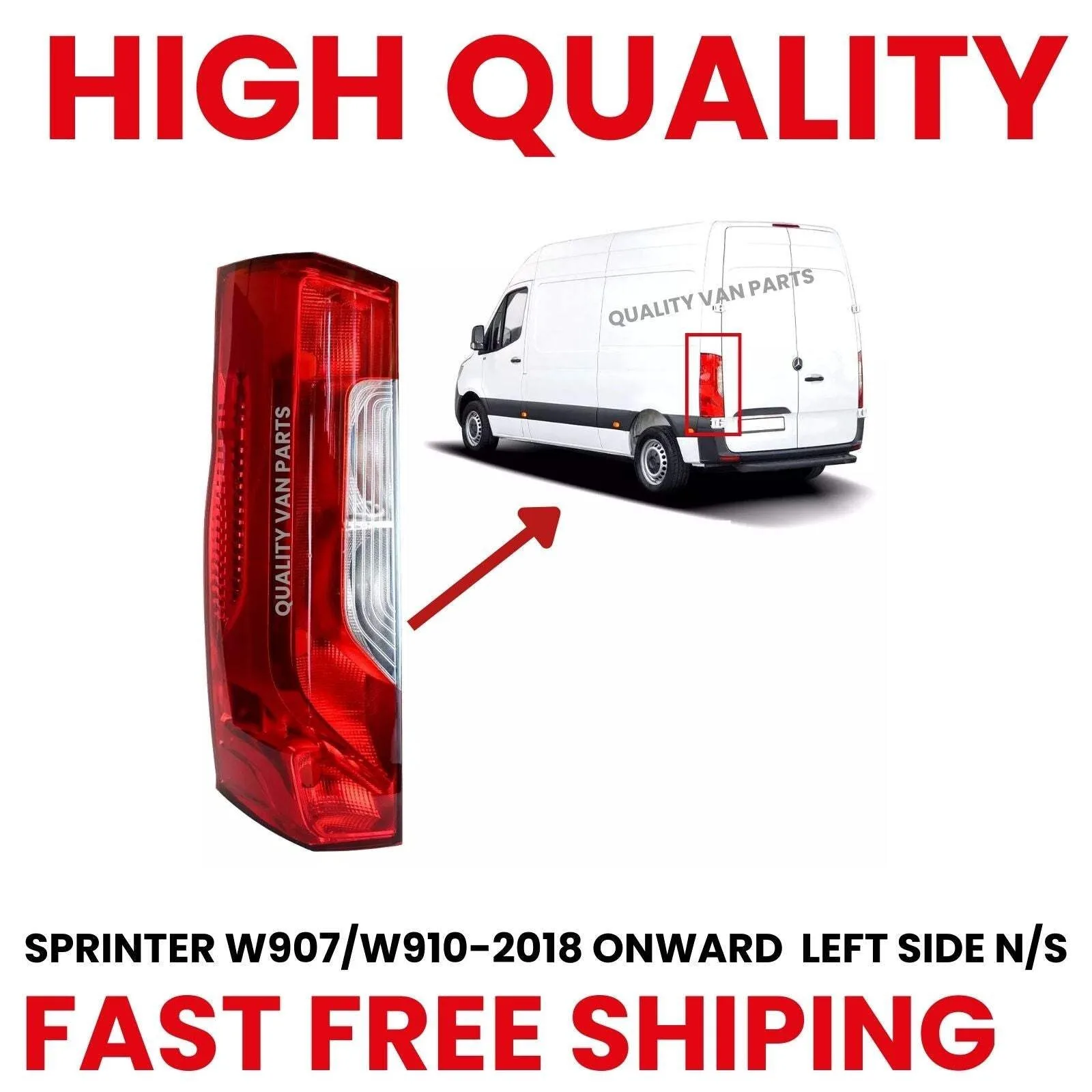 

Rear Tail Light Lamp For Mercedes Sprinter W907 W910 Left Passenger Side 2018+