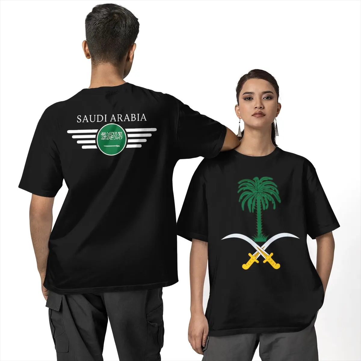 

Kingdom of Saudi Arabia T Shirt Saudi National Day Men's Cotton T Shirts Summer O Neck Harajuku Tees Oversized Clothes