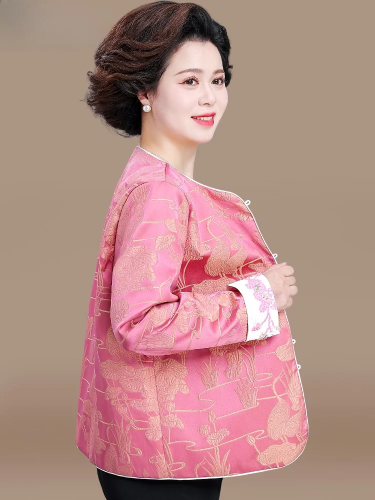 

Spring Faion Outerwear Mom Coat Advanced Sensation Chinese Sle Small irt Mid-aged And ly Women's Loose Fit Jaet