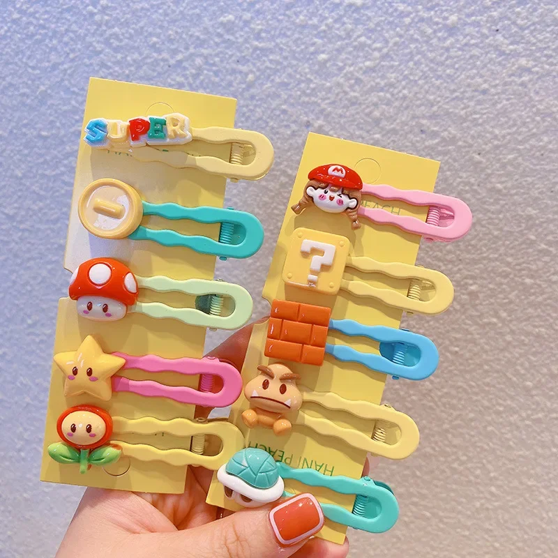 Kawaii Super Mario Bros Hair Alligator Clip Accessories for Girls Creativity Hair Clips Decorations Anime Cute Women's Ornaments