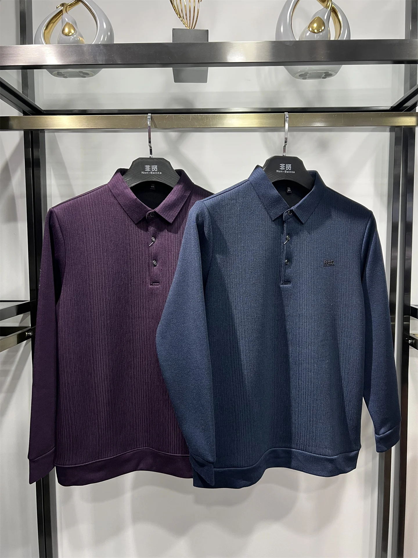 

Утепленный мужской вязаный свитер с длинным рукавом и воротником, повседневный, для среднего и старшего возраста, для дома и улицы