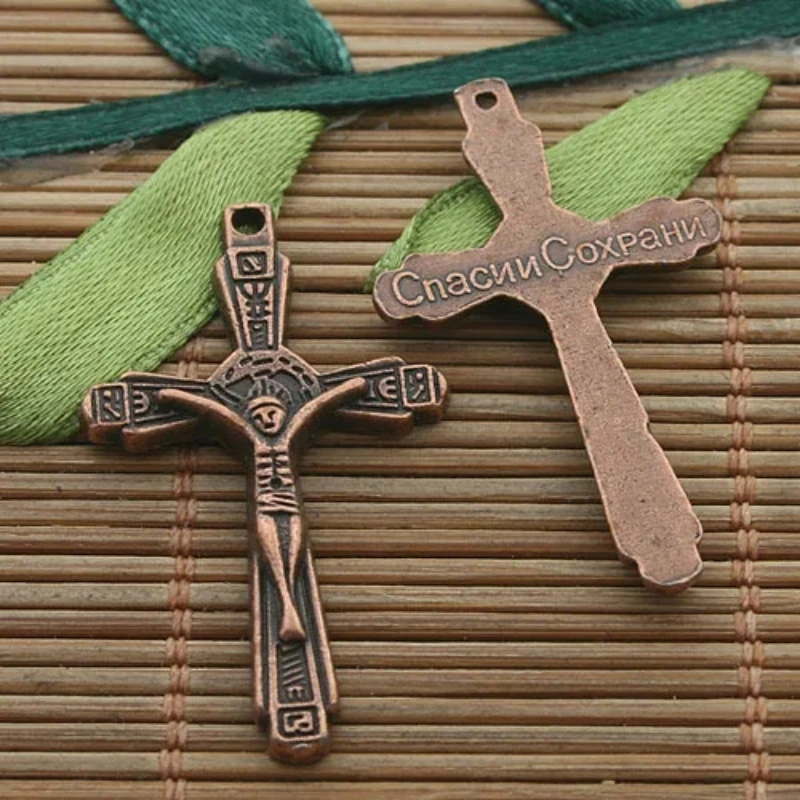 

16pcs 35x21mm Loop:1.5mmdull Copper Tone Crucifix Charms H3359 Pandora Charms Jewelry
