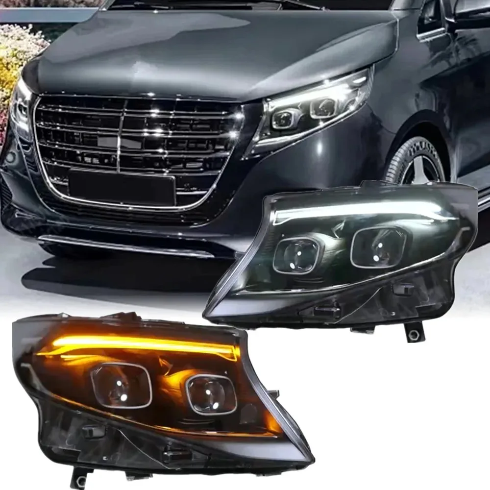 

Автомобильные светодиодные фары для Benz Vito W447 2016-2021 модифицированные 2024, Стайлинг, светодиодные фары в сборе, автоаксессуары Plug and Play