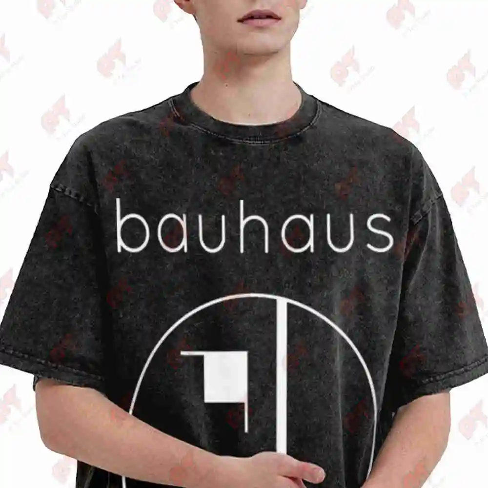 Bauhaus Logo Vintage Washed Tee Pure Cotton T-Shirt