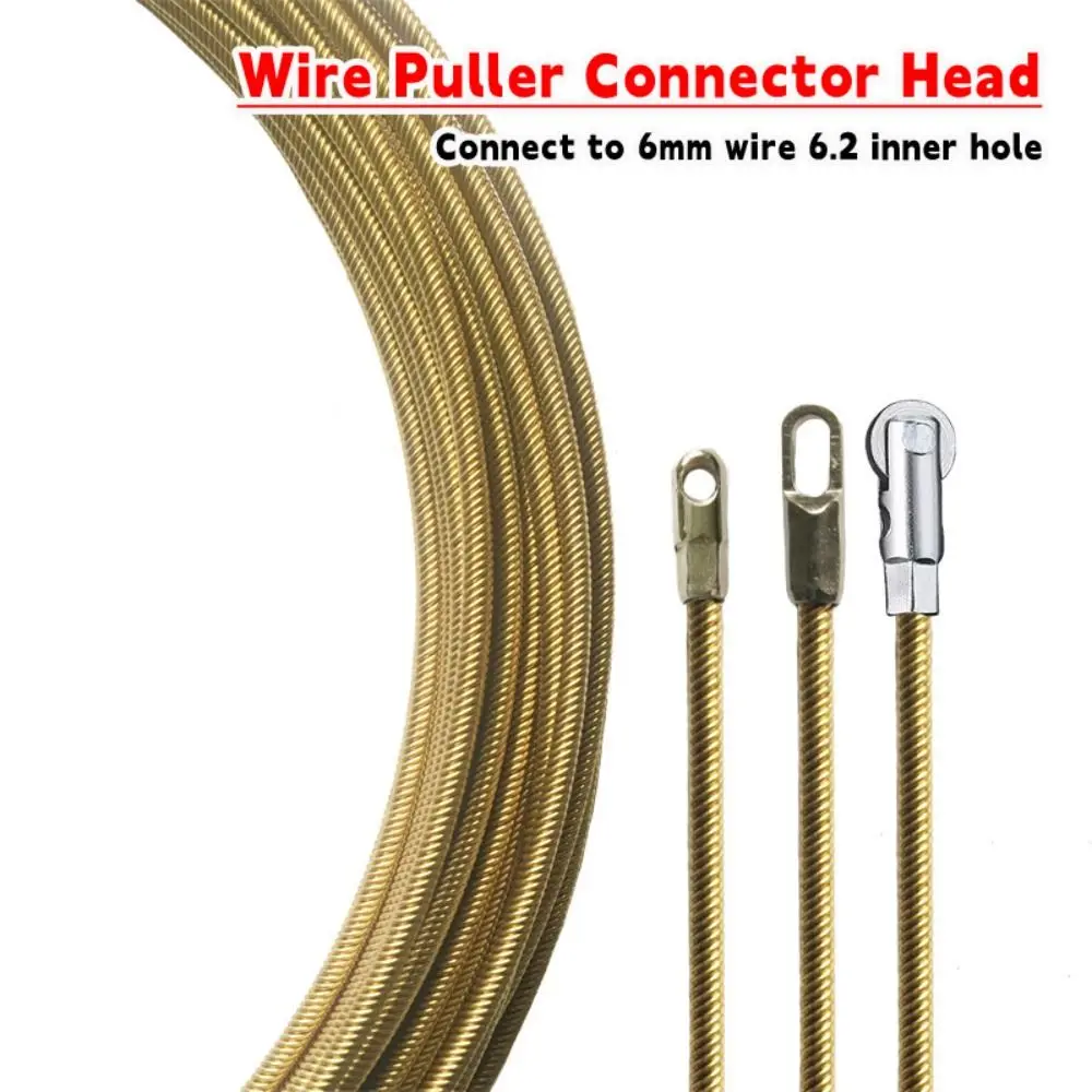 Carbon Steel Wire Puller Connector Head Connect To 6mm Wire Cable Puller Accessories Automatic Thread Guide Electrician Tools