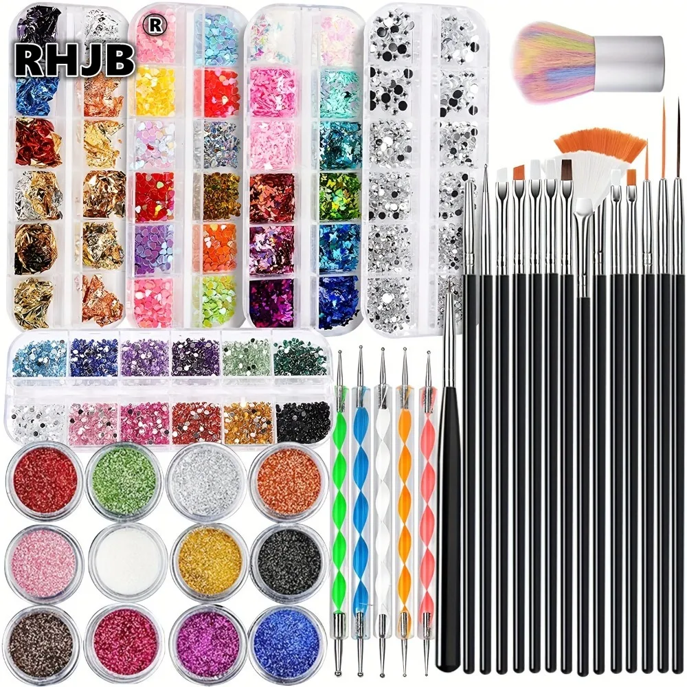 23/24/29PCS Manicure Set with and Nail Drill Machine Glitter Powder Kit for Acrylic Nails Art Accessories Decoration DIY Tools