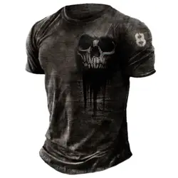 Men's T-shirts Summer 3d Vintage Horror Skull Hip Hop Rock Streetwear O-neck Short Sleeve Tee Oversized T Shirt Male Clothes