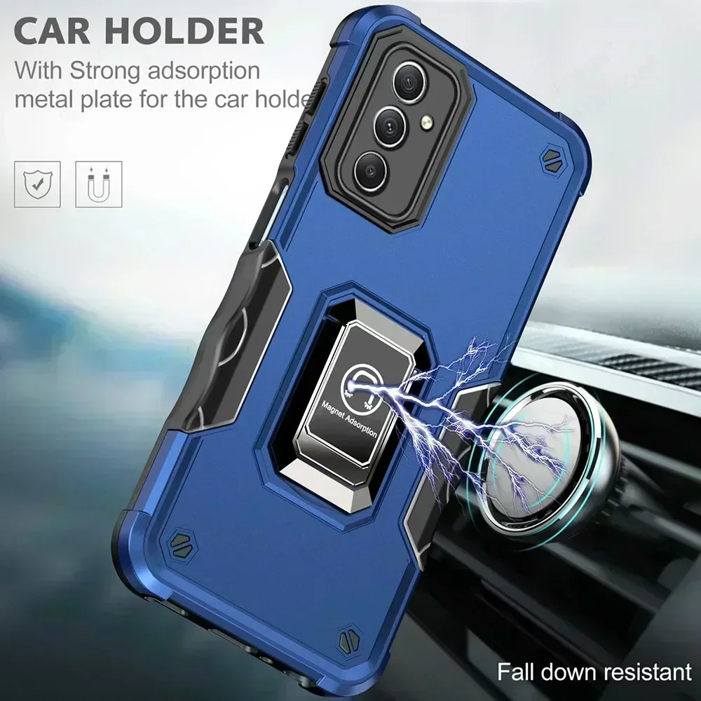 Car Magnetic Ring Stand Armor Case For Samsung Galaxy A54 A34 A14 5G A24 4G A 54 34 24 14 Heavy Duty Shockproof Hard Cover Coque