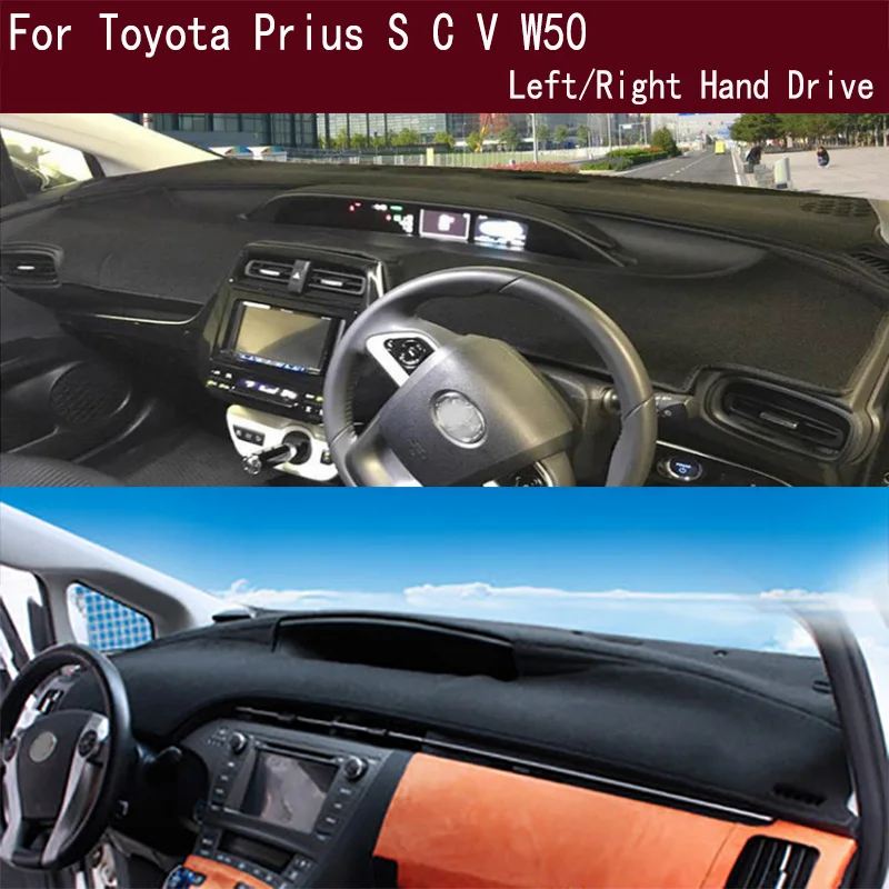 

For Toyota Prius V S C ZVW30 ZVW50 XW40 Dash Mat Dashmat Dashboard Cover Instrument Panel Sunscreen Pad Ornaments