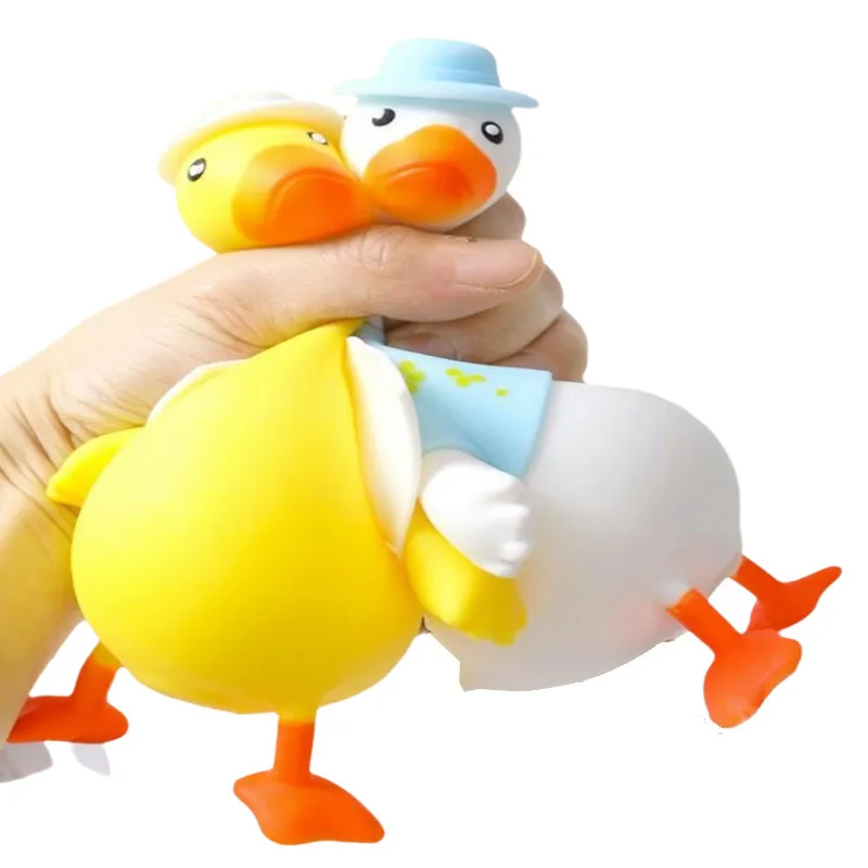 Nuevo Juguete Antiestrés de TPR con Forma de Pato de Subida Lenta, Bola de Alivio de Estrés de Rebote Lento - Juguete Suave Reutilizable para Adultos y Niños