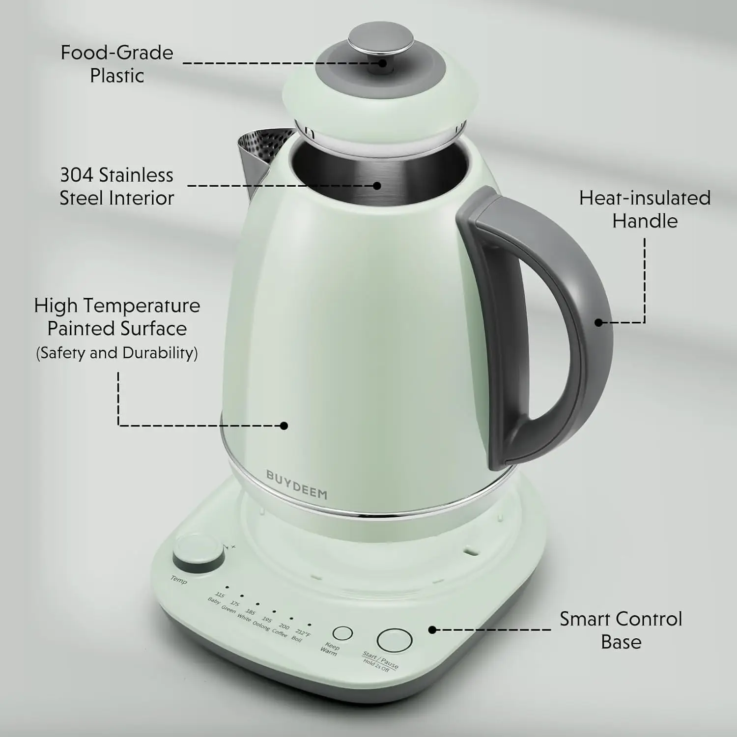 K740 Electric Kettle with Temperature Control, 12H Keep Warm, Quick Boil, Stainless Steel Hot Water Boiler for Tea Coffee Milk,