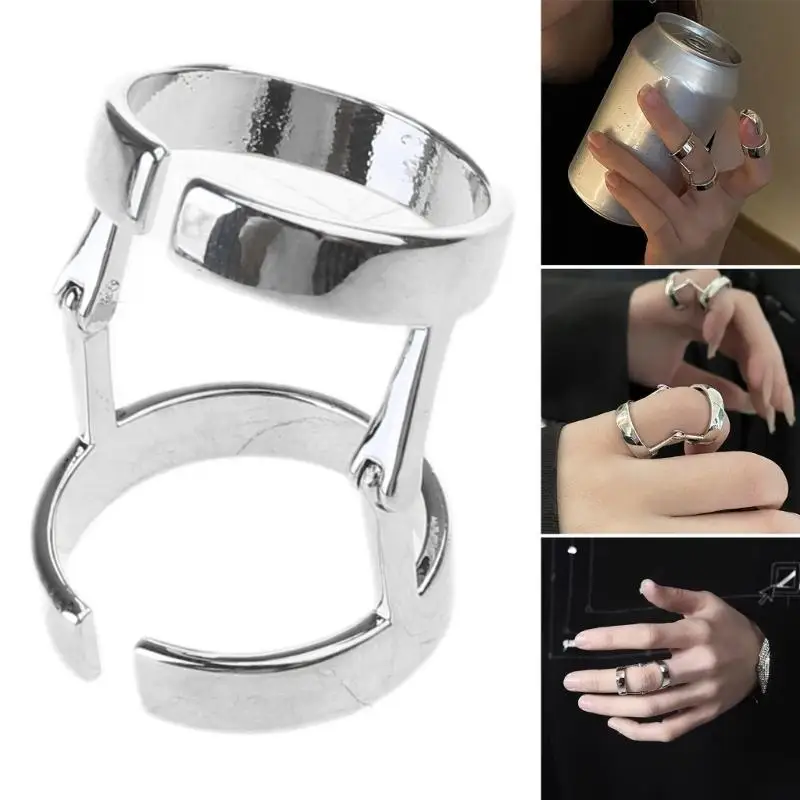 31BB Multipurpose Geometric Rings with Bendable Designs Setting Sophisticated Styles Jewelry Accessory for Modern Women
