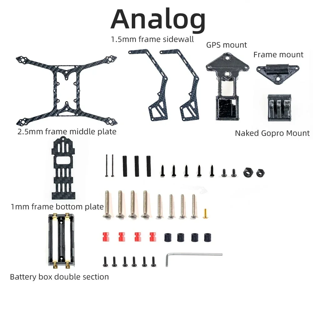 HGLRC Rekon35 LR 160 mm 3K Carbonfaser-Rahmen-Kits, analoge digitale Version für 3,5-Zoll-Nano-Langstrecken-2S-18650-FPV-Drohne