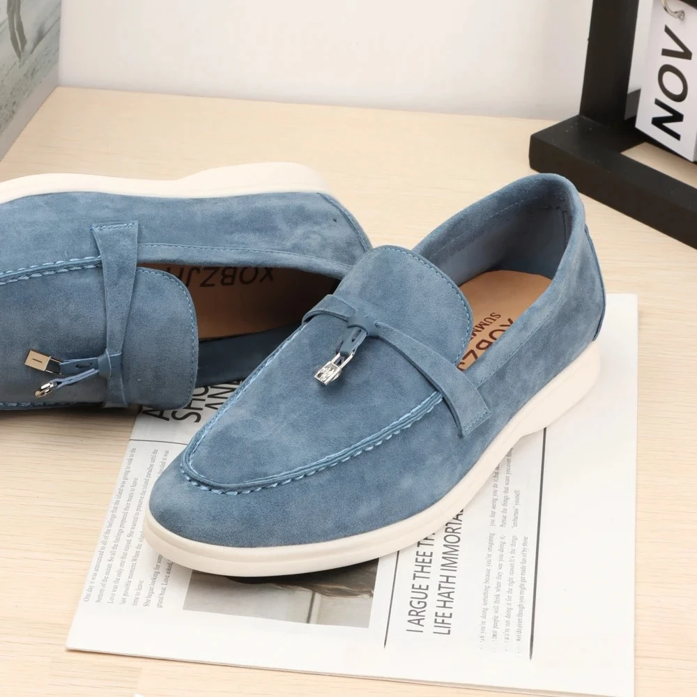 

2026 new casual fashion wear vintage shoes, flat-heeled moccasin shoes, men's and women's flat shoes, men's shoes
