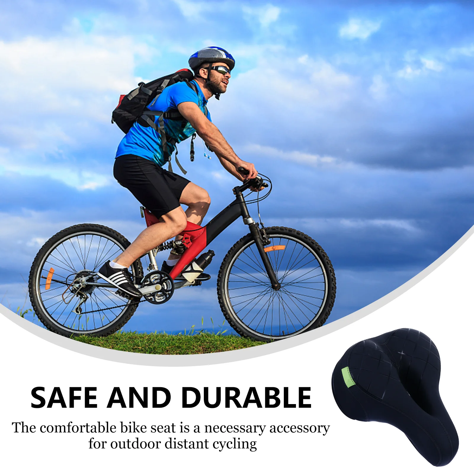 

Bicycle Seat Cycling Saddle Comfortable Road Mountain Bike Black PU Material Waterproof Easy Clean Durable Stylish Shake