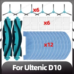 Compatible for Dreame Mova E10/ Ultenic D10, T10 Lite Robot Vacuum Replacement Main Side Brush HEPA Filter Mop Pads Spare Parts