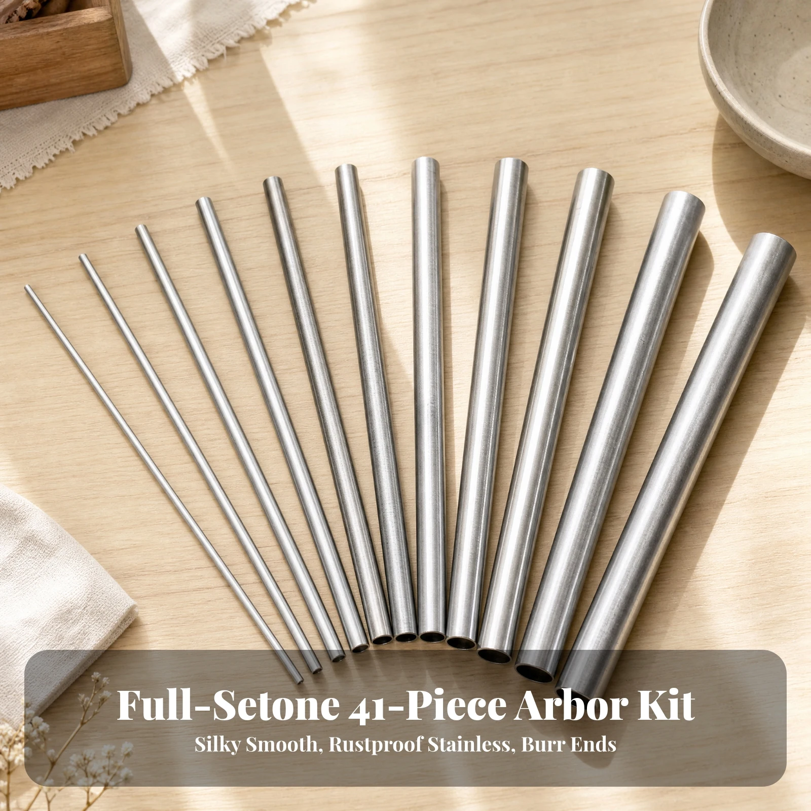 12 Pieces Stainless Steel Wire Wrapping Rod Corrosion-Resistant Graduated Diameter Mandrel Set Wire Winder Rod Sanded Ends