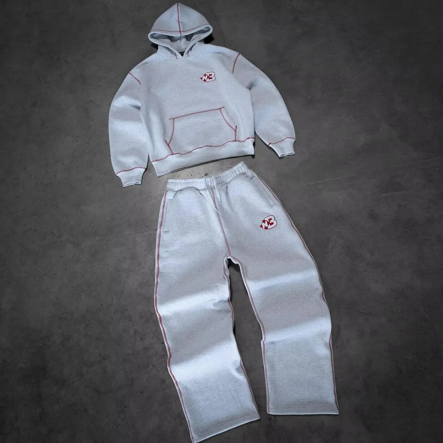 Y2K Station indépendante transfrontalière Fce lettre broderie pantalons de sport sweat à capuche ensemble décontracté ex 2025 automne Fa...