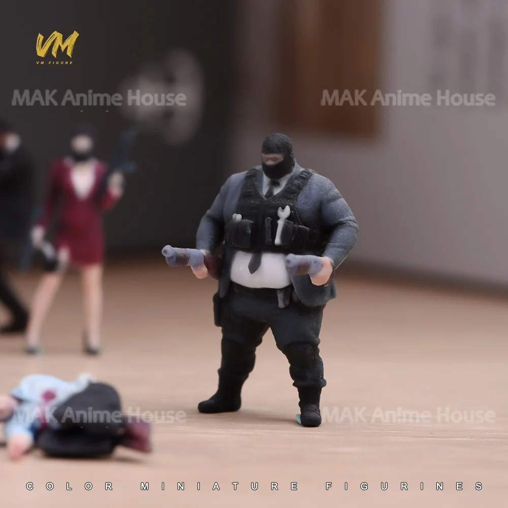 3D Print Figures 1/64 1/43 1/24 1/18 Masked Armed Robber Hostage Body Robbed Bank Overweight Men Realistic Model Scene Car Toys image 29