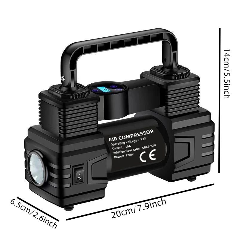Car Inflator Pump 12V Portable Car Tire High Power High Pressure Inflator Electric Tire Inflator Pump