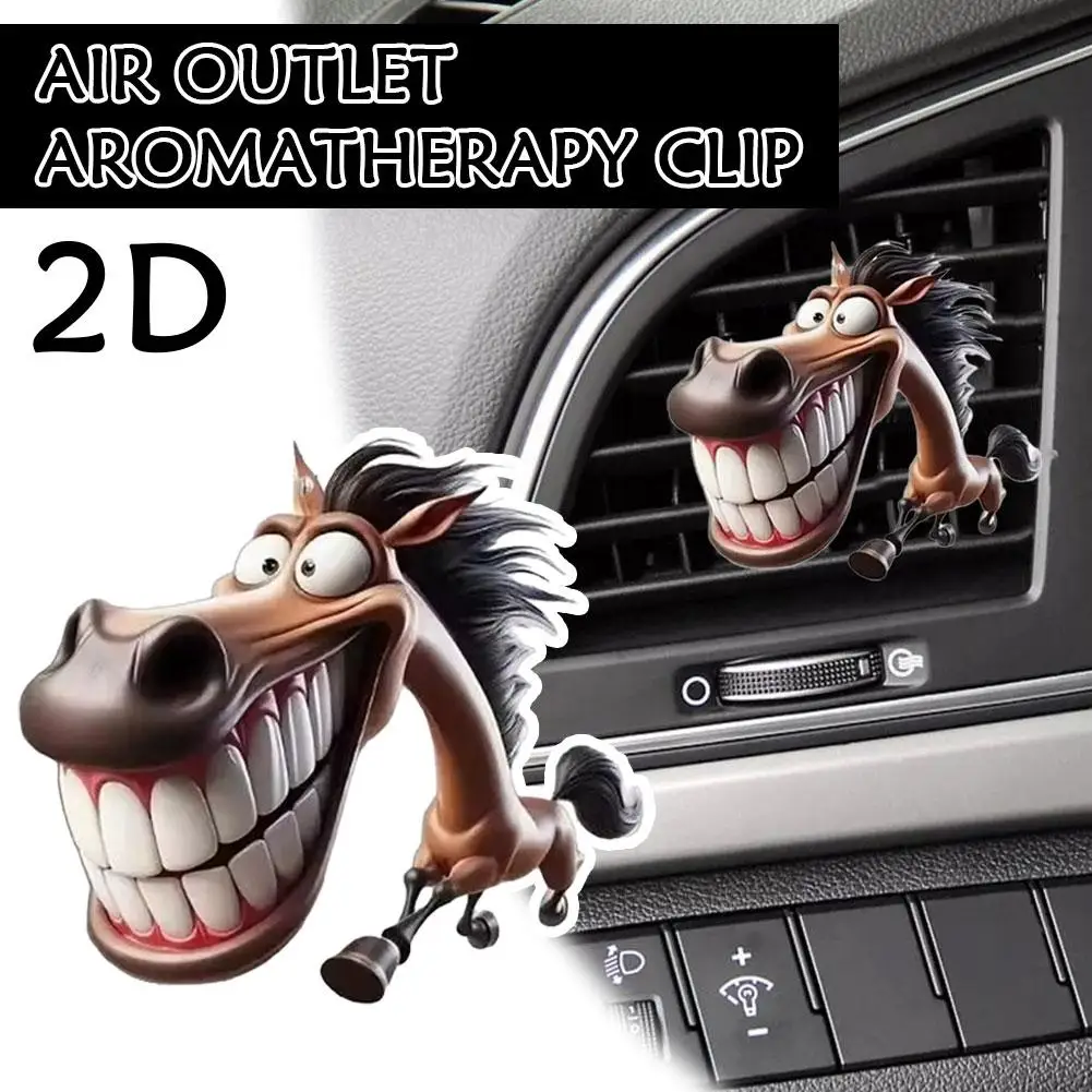 

Car Air Vent Aromatherapy Clip 2D Acrylic Big Mouth Horse Shape Perfume Aromatherapy Diffuser For Air Freshener Vent Clip G2C5