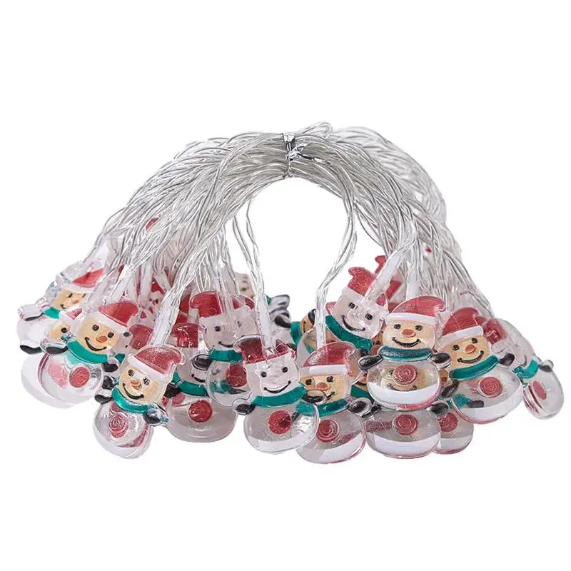 

Christmas Snowman String Lights Battery Operated Snowman String Tree Lights Waterproof Light Up Fairy Hangable Cartoon Decor for