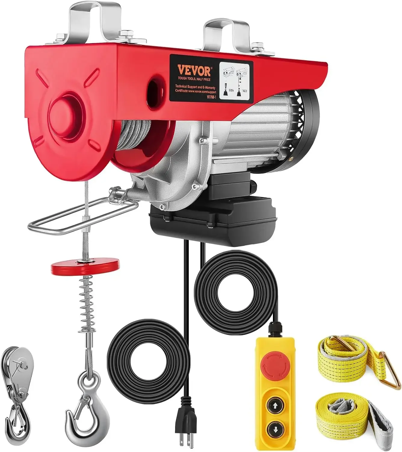 VEVOR Electric Hoist 1760lbs with 14ft Wired Remote Control, Electric Hoist 110 Volt with 40ft Single Cable Lifting Height Motor