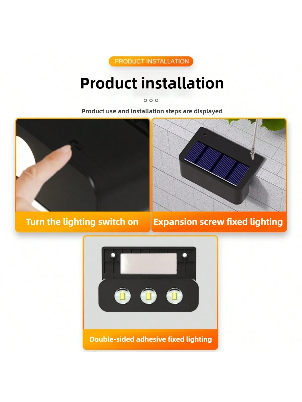 Solar Wall Wash&Step Lights Outdoor LED-Decorative Atmosphere Lighting for Courtyard Garden Balcony Bar Fence Waterproof IP65 Mo