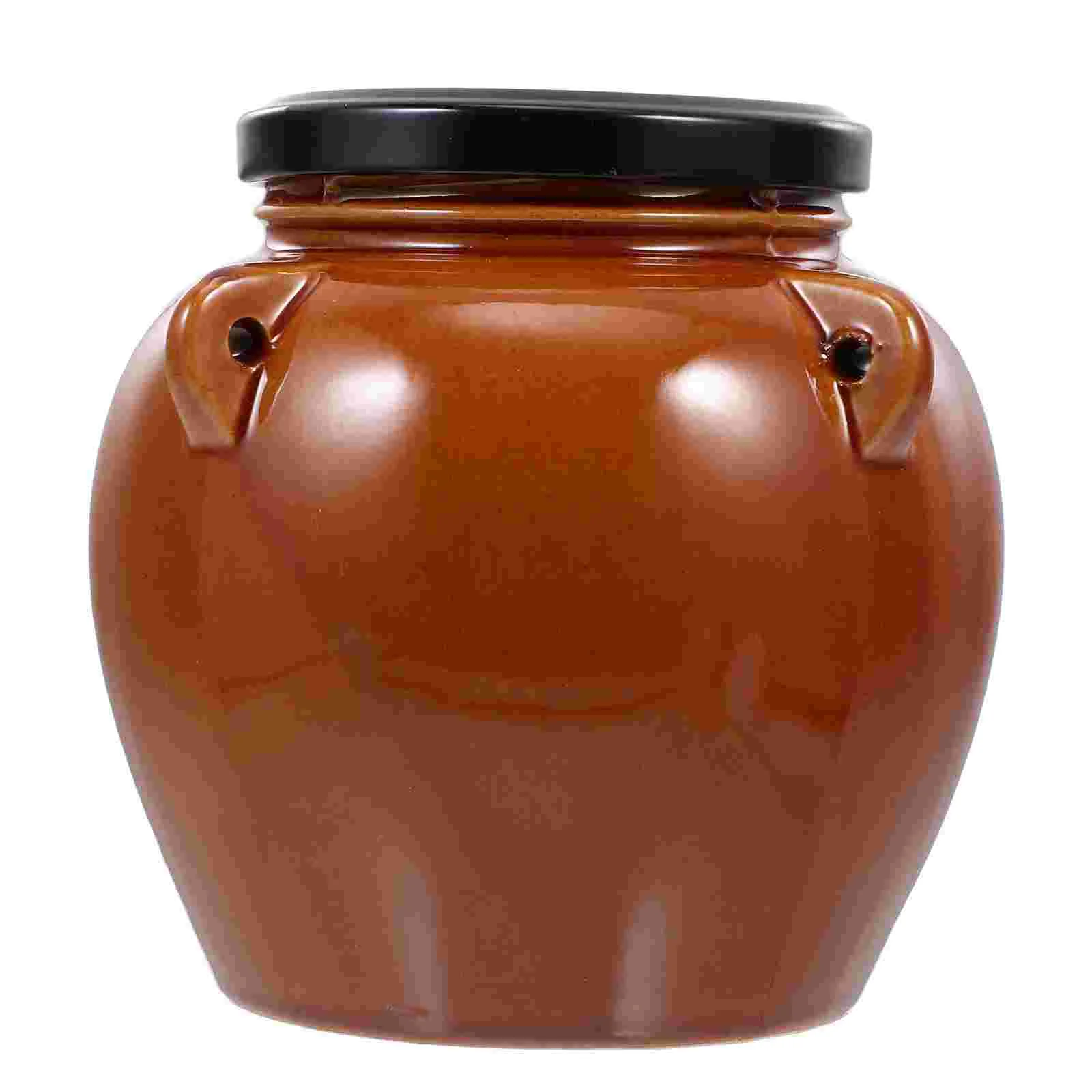 

Pickles Kimchi Altar Food Containers Ceramics Fermentation Jar with Lids Home Storage Pot