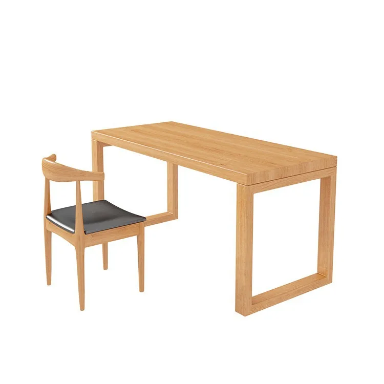 

Modern minimalist all solid wood, desk home against the wall, study desk bedroom log