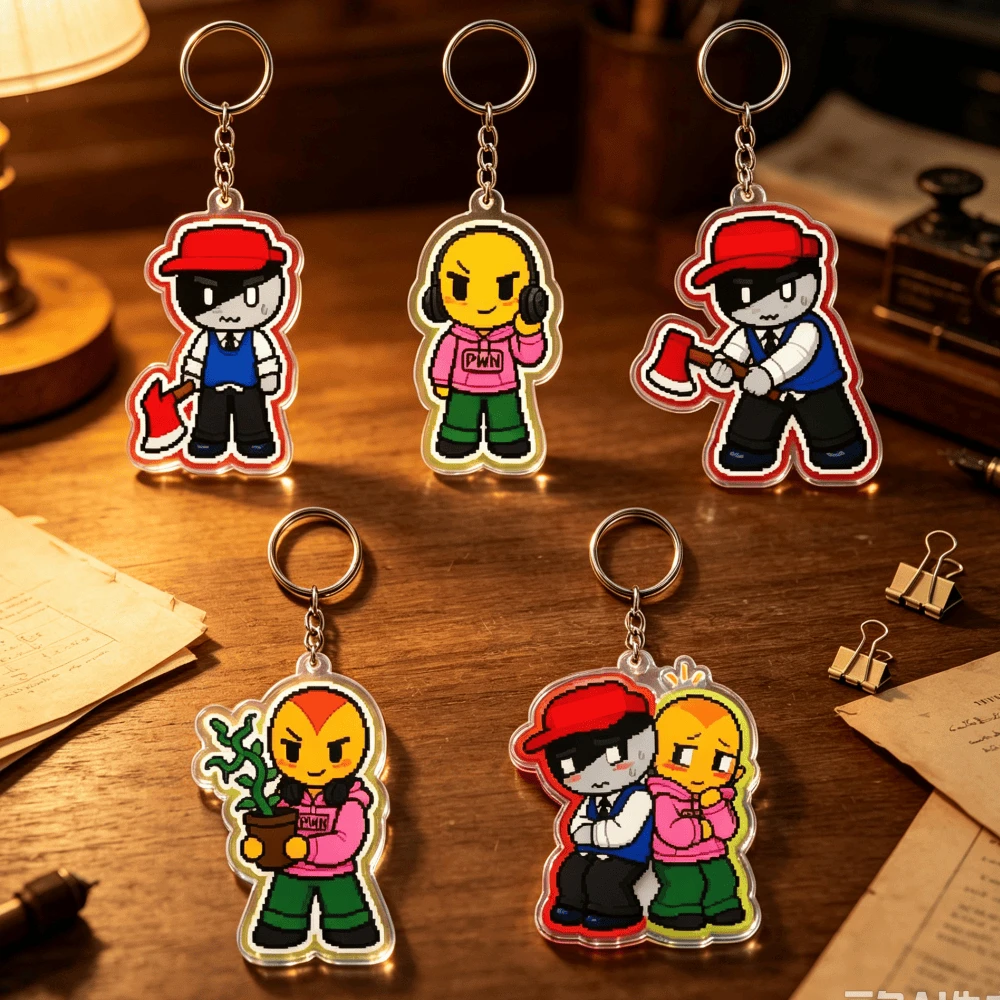 for Block Tales Griefer Builder Game Peripheral Acrylic Keychain Exquisite Festival Gift Backpack Accessories Cute Ornament