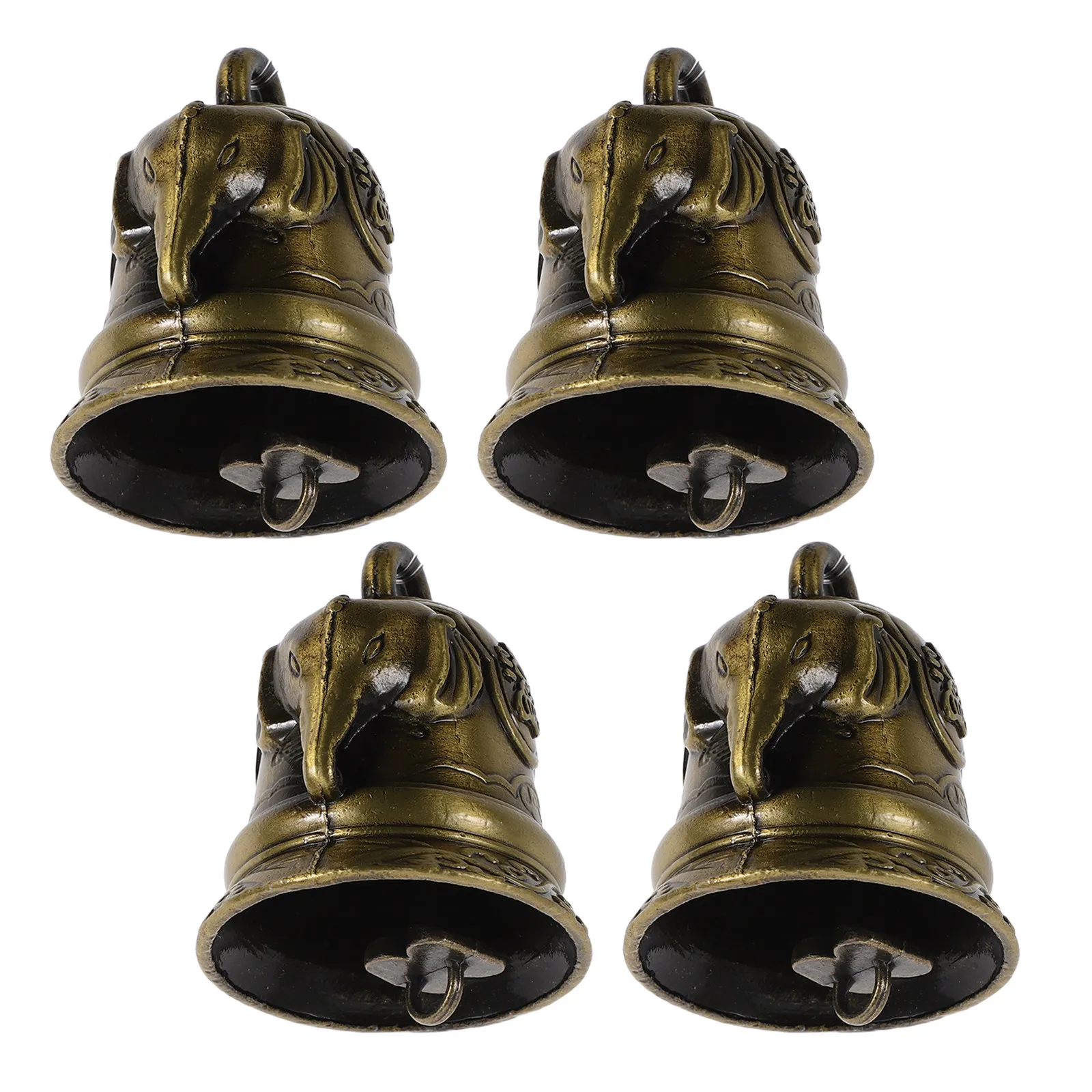 

4Pcs Vintage Elephant Bell Alloy Craft Bells Retro Hanging Ornament Baby Crib Wind Chime Nursery Decoration DIY Wind Chime Charm