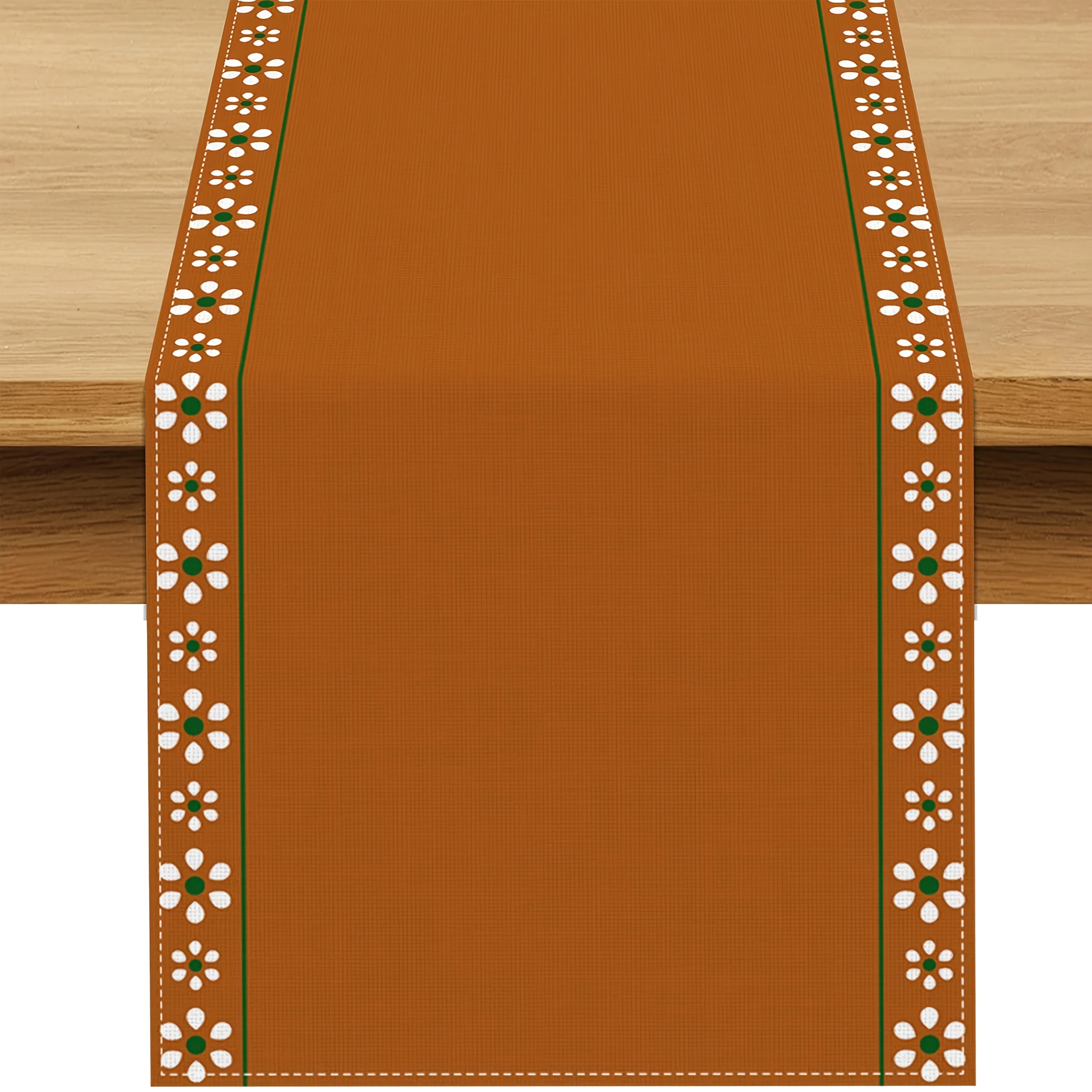 Mexican Cielito Lindo Table Runner - Terracotta Clay Plates Dia De Los Muertos Fiesta Home Decor