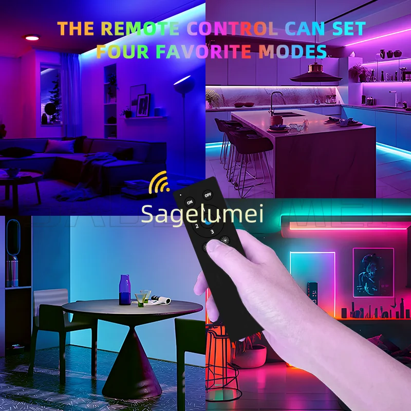 DOM-WLE-RC005 Addressable WLED WiFi LED Remote Control ESP-NOW 30M Range Low-Power 4Scene Memory,App-Free Control RGB IC Control