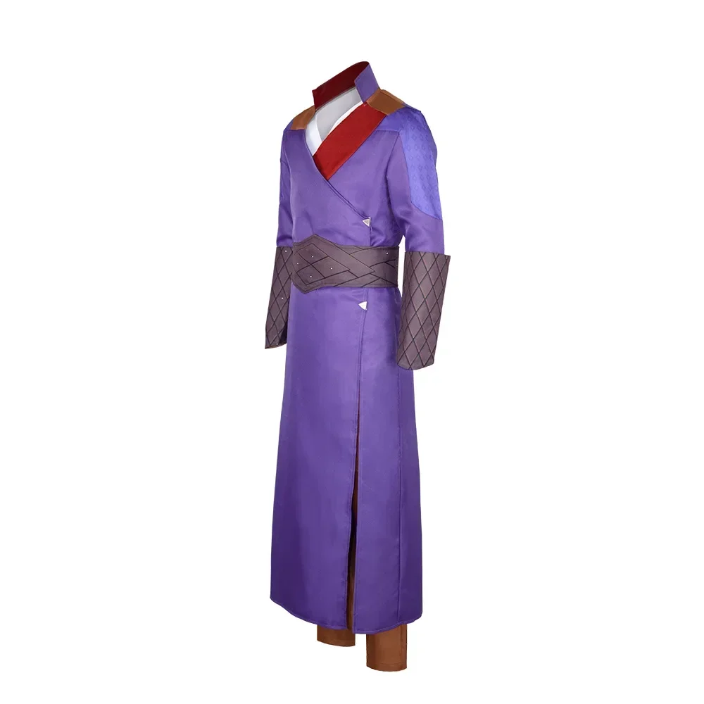 Gale 3 Cosplay Costume Purple Robe Men Game Baldur Cosplay Uniform Suit Gate Disguise Adult Men Halloween Party Clothes Necklace