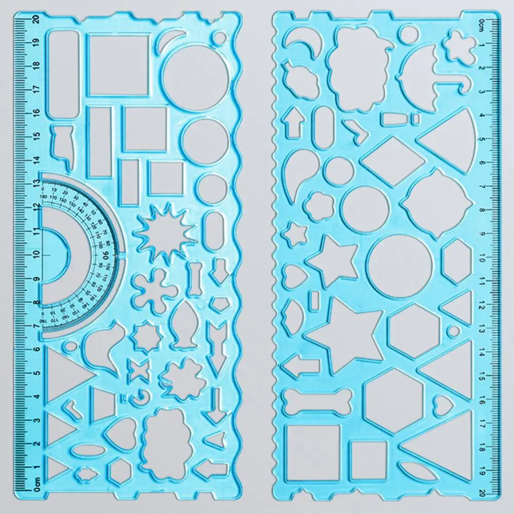 Schoolbenodigdheden 2Pcs Grote Multi Vormige Uitgeholde Geometrie Heerser Mini Student Heerser Multifunctionele Voor Thuis