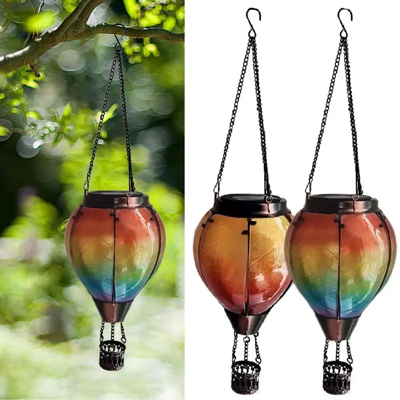 

Solar hot air balloon lantern Flickering Flame Decorative Garden Light waterproof portable decoration Hanging Party Favors