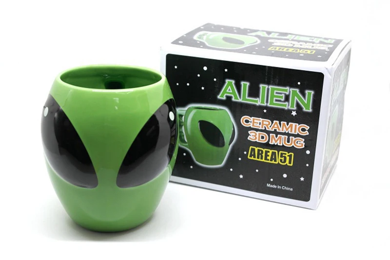 Creative Green Alien Coffee Mugs Cups of Coffee Cup Set Funny Mug Beer Cute and Different Cups Mug for Tea Mugs Free Shipping