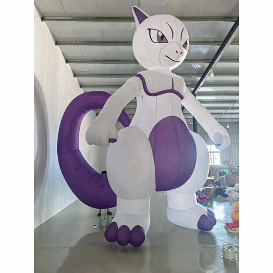 Giant Mewtwo Inflatable Model Cat Cartoon Mascot Outdoor Event Decoration Mall Amusement Park Photo Booth Inflatable