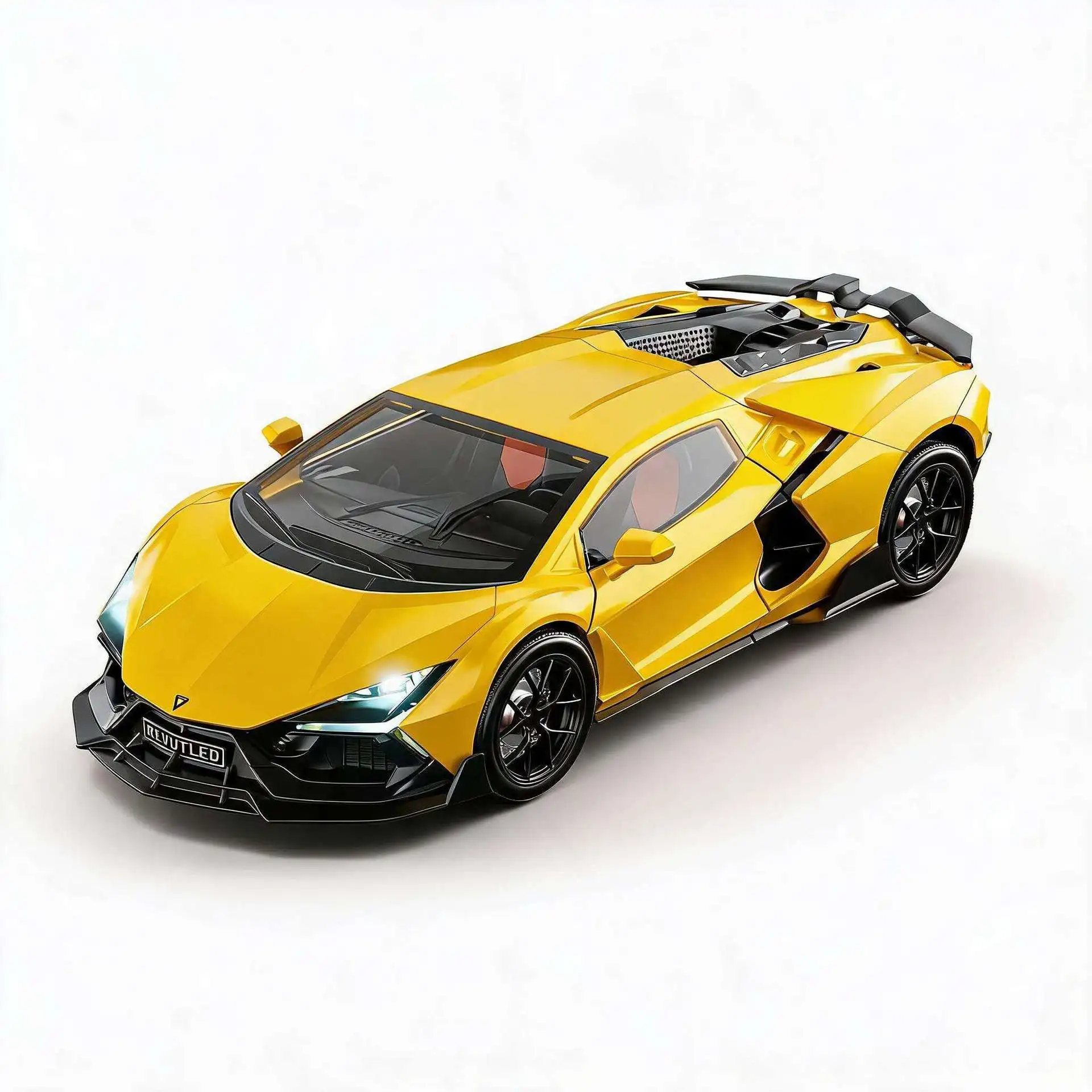 1:24 Revuelto Diecast Alloy Supercar Pull Back Sound Light Educational Toy Ornament Collectible Birthday Gifts For Supercar Fans