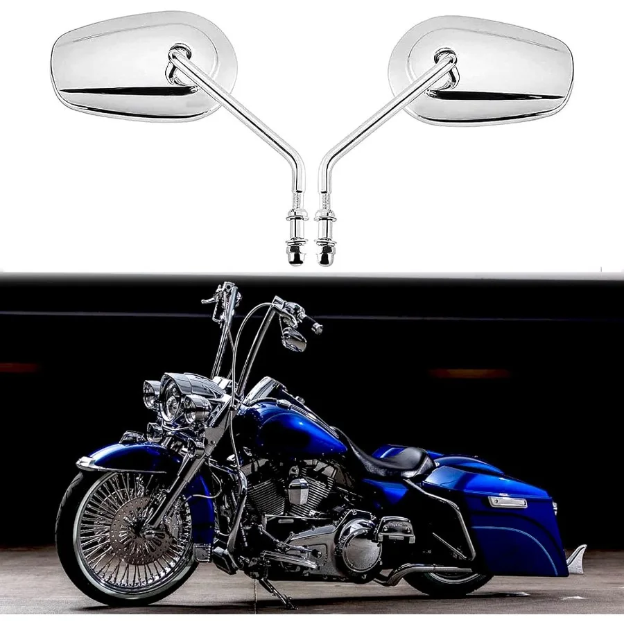 

Хромированные боковые зеркала заднего вида для мотоцикла 8 мм для Street Glide Road King Softail XL 883 1200 Sportster, повышенная видимость и S
