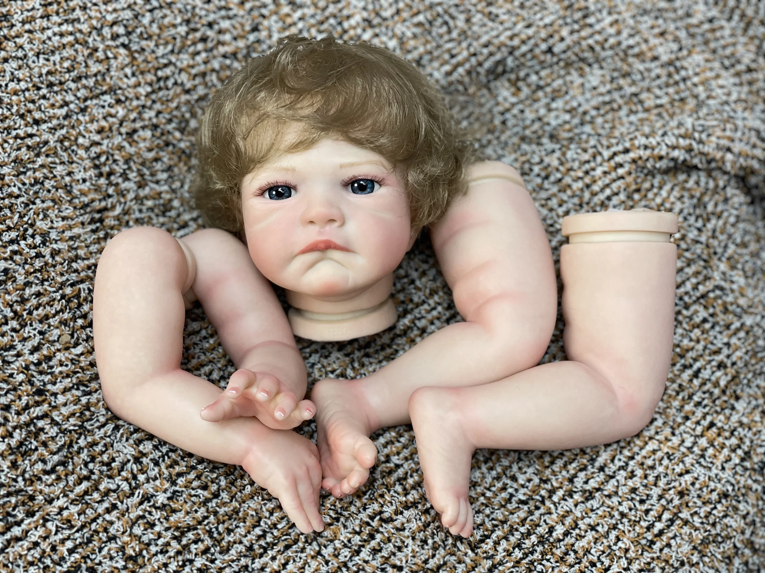 50cm offene Augen August wieder geborene Babypuppen-Kits Künstler gemalt bebe wieder geborene Puppen teile Spielzeug unvollendete Puppen-Kits wieder geboren sin pintar